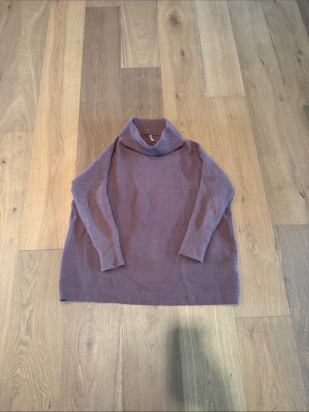 Free People Mauve Oversized Cowl Neck Sweater
